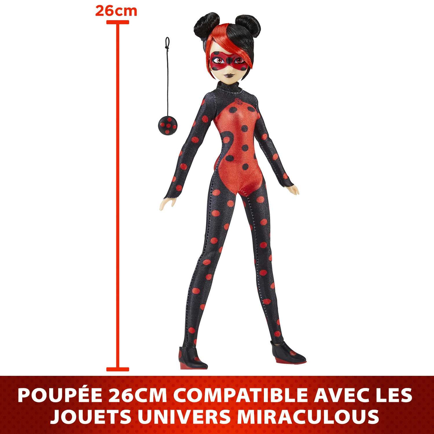 Bandai - Miraculous - Poupée articulée Shadybug - Version alternative Ladybug dessin animé Miraculous World Paris - Licence Officielle - Poupée mannequin 26 cm - Jouet Enfant 4 ans et + - P50159 – Image 3