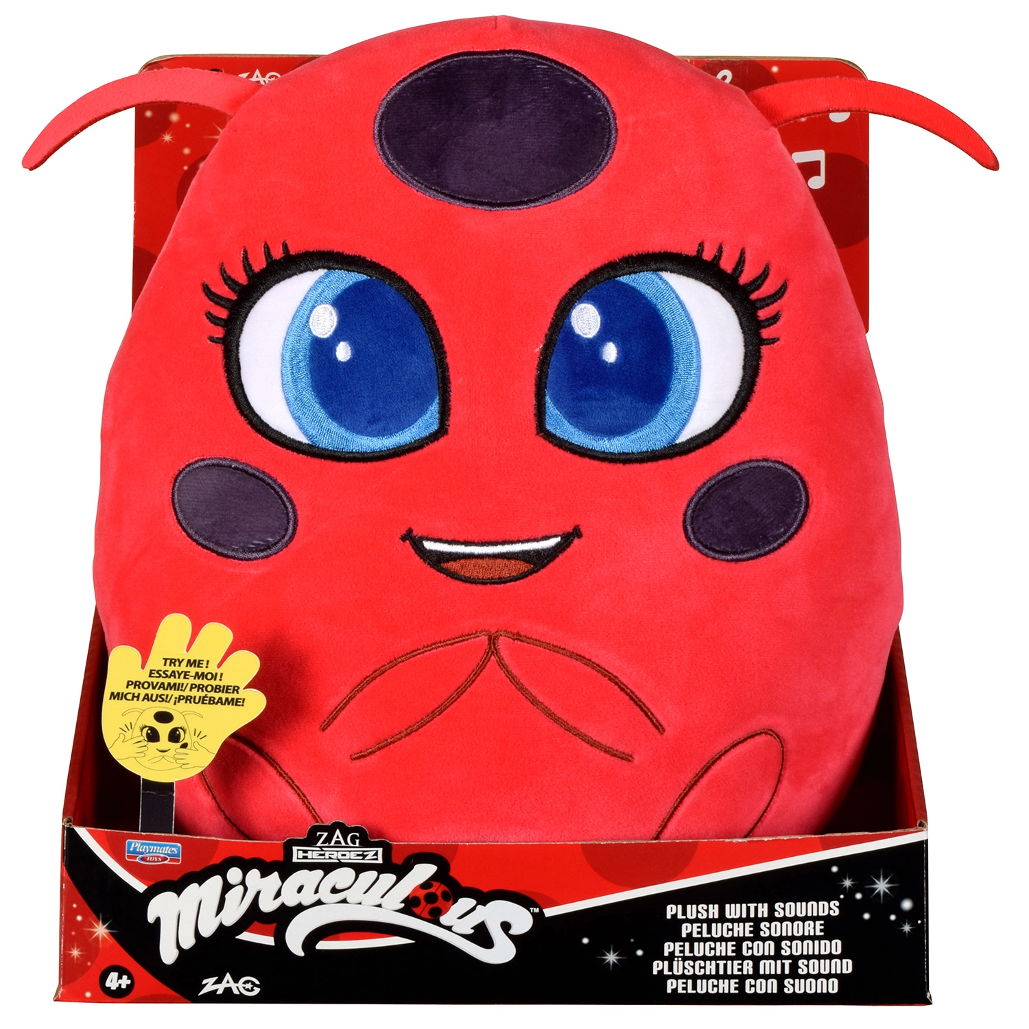 Bandai - Miraculous - Peluche Tikki à fonctions - Licence Officielle - Jouet Sonore Kwami Ladybug - Peluche Kwami Coccinelle Tikki Miraculous - Jouet Enfant 4 ans et + - P50711