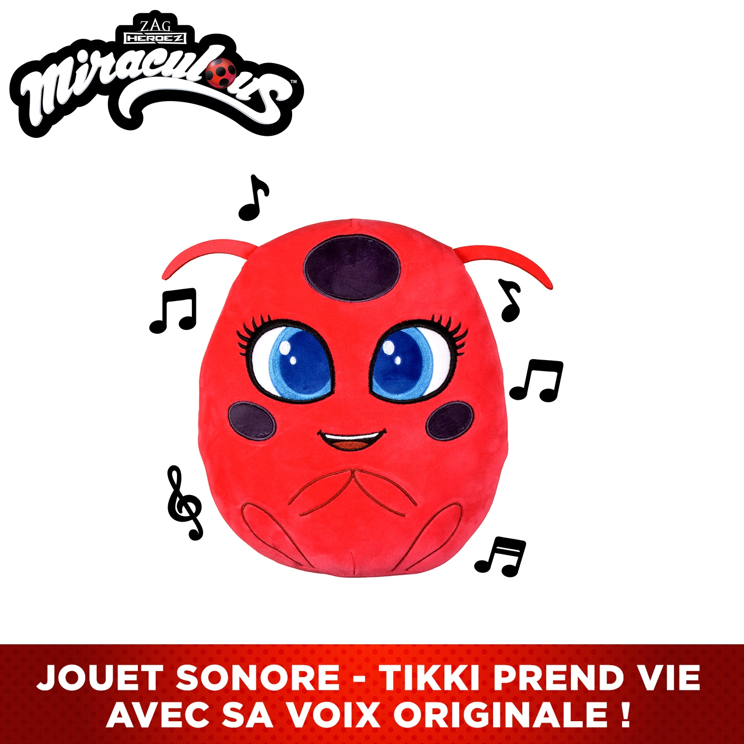 Bandai - Miraculous - Peluche Tikki à fonctions - Licence Officielle - Jouet Sonore Kwami Ladybug - Peluche Kwami Coccinelle Tikki Miraculous - Jouet Enfant 4 ans et + - P50711 – Image 2