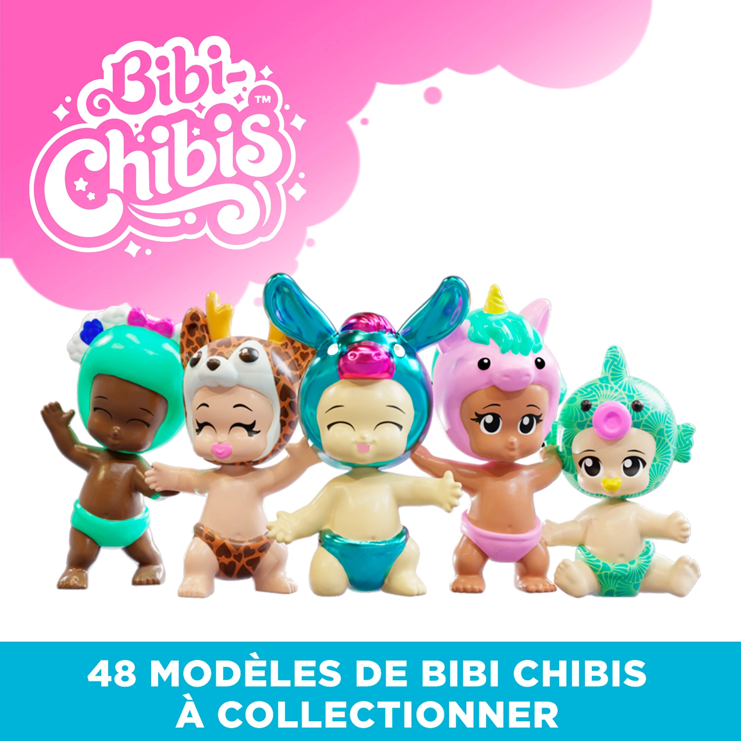 Bandai - Bibi Chibis - Pack de 5 - Modèles Aléatoires - Mini-figurines bébé à collectionner - 5 Figurines Chibi dont 3 Mystères - Pack Surprise édition limitée - Jouet Enfant 5 ans et + - ELB93407 – Image 3