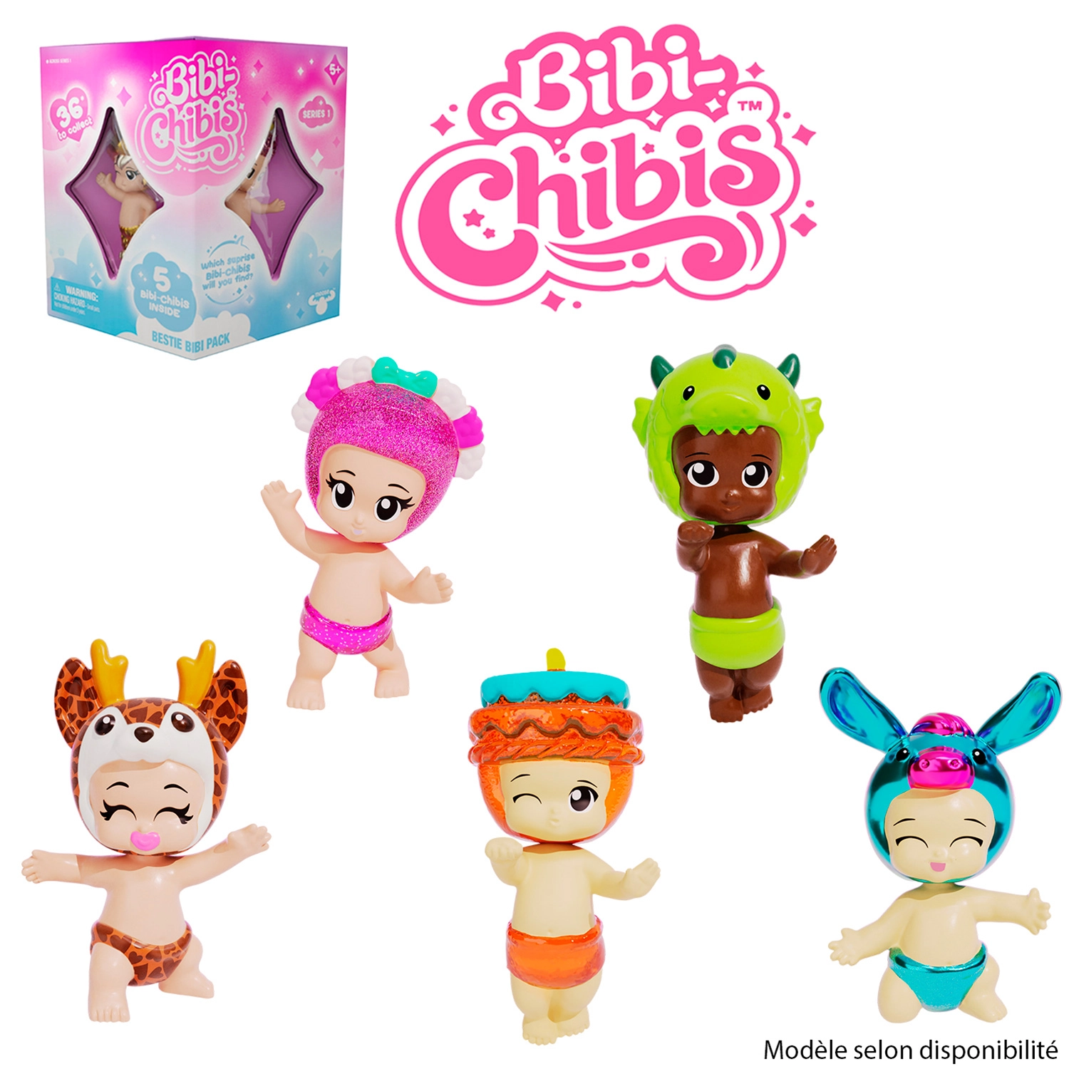 Bandai - Bibi Chibis - Pack de 5 - Modèles Aléatoires - Mini-figurines bébé à collectionner - 5 Figurines Chibi dont 3 Mystères - Pack Surprise édition limitée - Jouet Enfant 5 ans et + - ELB93407 – Image 4