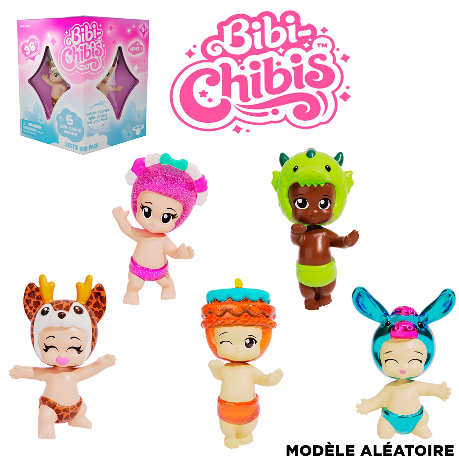 Bandai - Bibi Chibis - Pack de 5 - Modèles Aléatoires - Mini-figurines bébé à collectionner - 5 Figurines Chibi dont 3 Mystères - Pack Surprise édition limitée - Jouet Enfant 5 ans et + - ELB93407 – Image 5