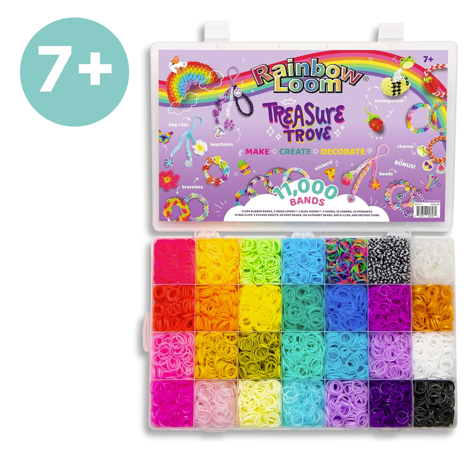 Bandai - Rainbow Loom Treasure Trove – Kit Créatif DIY Bracelets Élastiques – Coffret 11 000 Élastiques, Accessoires & Boîte de Rangement - Cadeau Loisir Créatif - Jouet Enfant 7 ans et + - CD0141 – Image 6