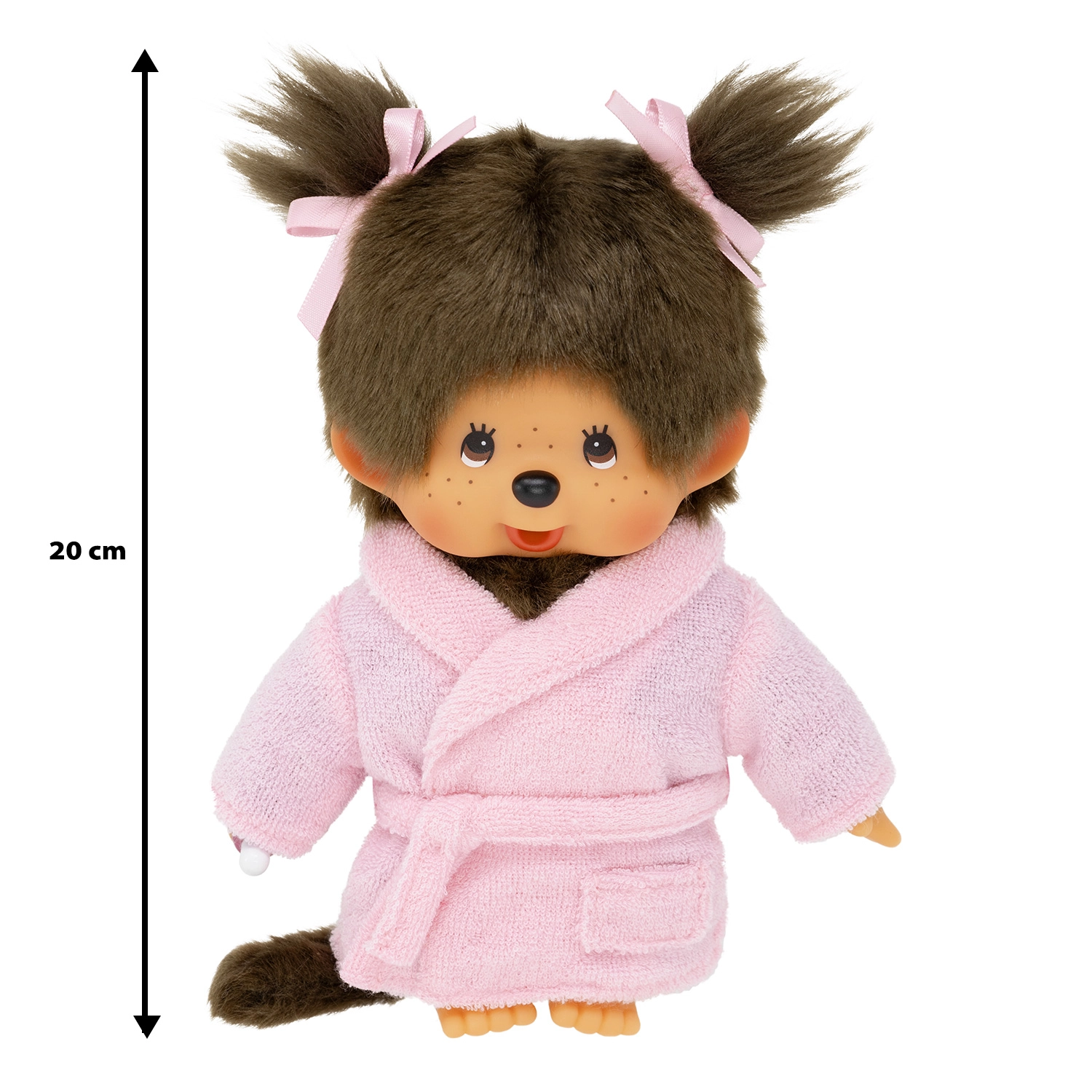 Bandai - Monchhichi - Peluche Monchhichi Peignoir - Peluche singe iconique des années 80 - Peluches toutes douces 20 cm pour enfants et adultes - Peignoire Rose - Jouet Enfant 2 ans et + - SE203802 – Image 5