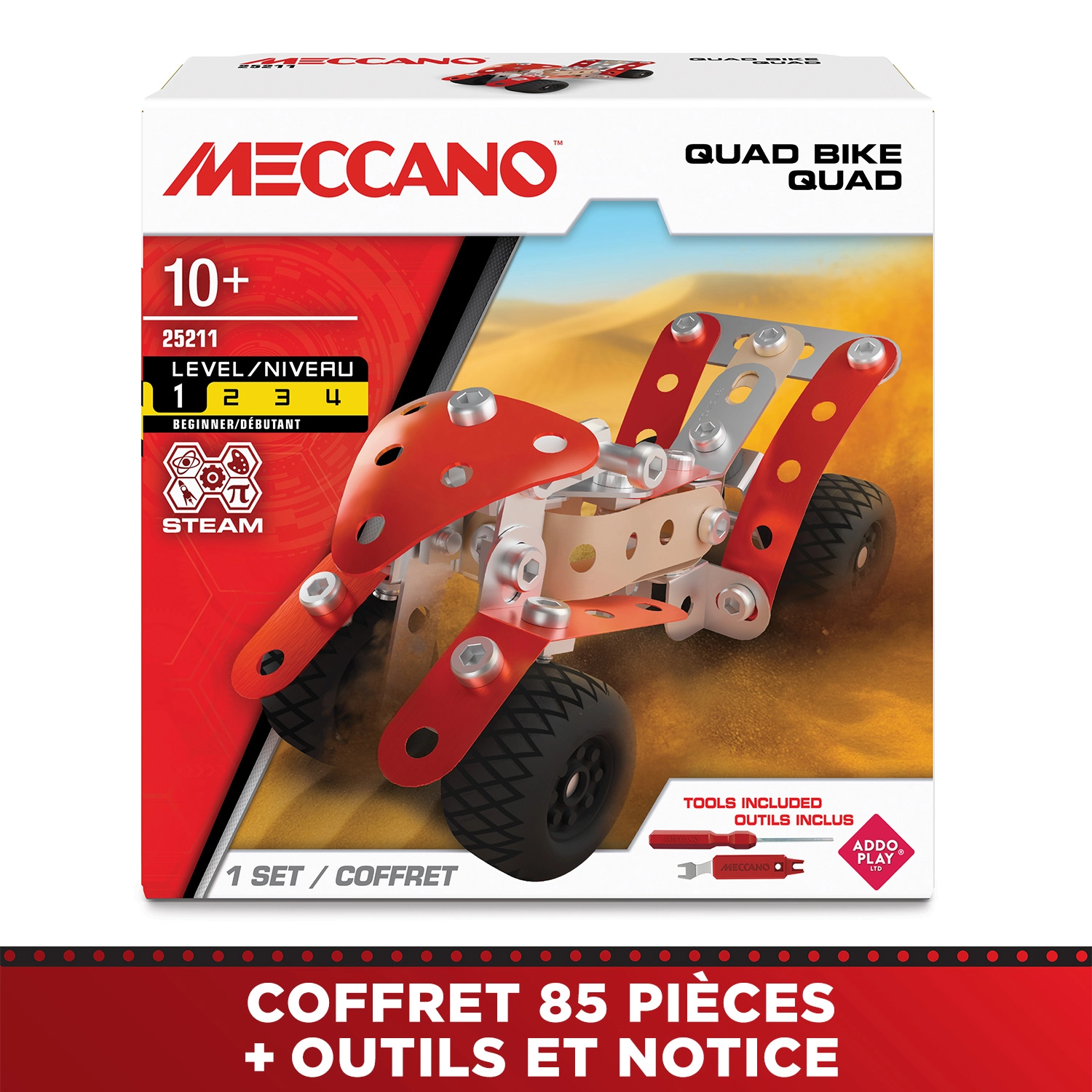 Bandai - Meccano Quad Bike - Coffret de Construction - 85 pièces, vrais outils, notice de montage - Kit Activité assemblage voiture quad - Niveau Débutant - Jouet Enfant 10 ans et + - APM11114 – Image 5