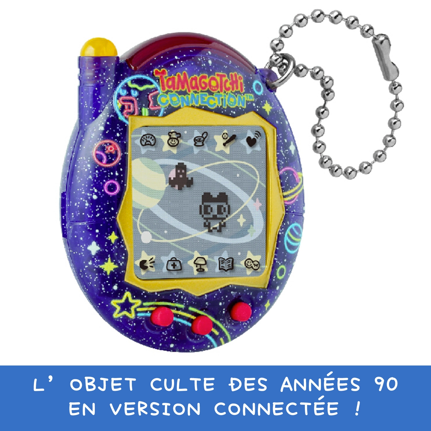 Bandai - Tamagotchi Connection Neon Planet – Animal Virtuel Interactif avec Connexion Infra-Rouge – Grand Écran en français – 6 Mini-Jeux – 50 Personnages à Débloquer - Jouet Enfant 6 ans et + - 44028 – Image 2