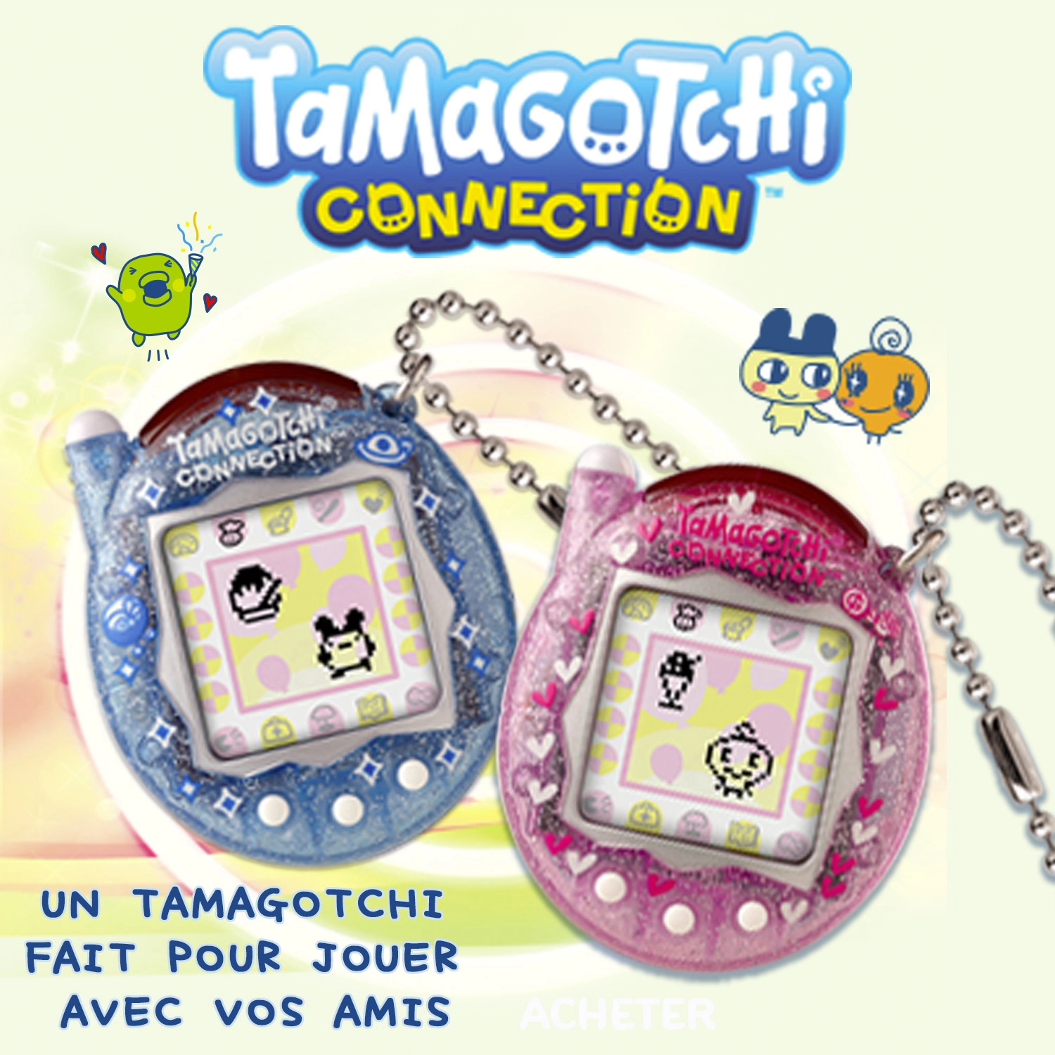 Bandai - Tamagotchi Connection Neon Planet – Animal Virtuel Interactif avec Connexion Infra-Rouge – Grand Écran en français – 6 Mini-Jeux – 50 Personnages à Débloquer - Jouet Enfant 6 ans et + - 44028 – Image 3