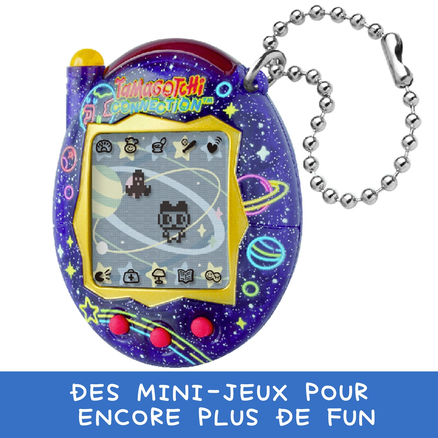Bandai - Tamagotchi Connection Neon Planet – Animal Virtuel Interactif avec Connexion Infra-Rouge – Grand Écran en français – 6 Mini-Jeux – 50 Personnages à Débloquer - Jouet Enfant 6 ans et + - 44028 – Image 5