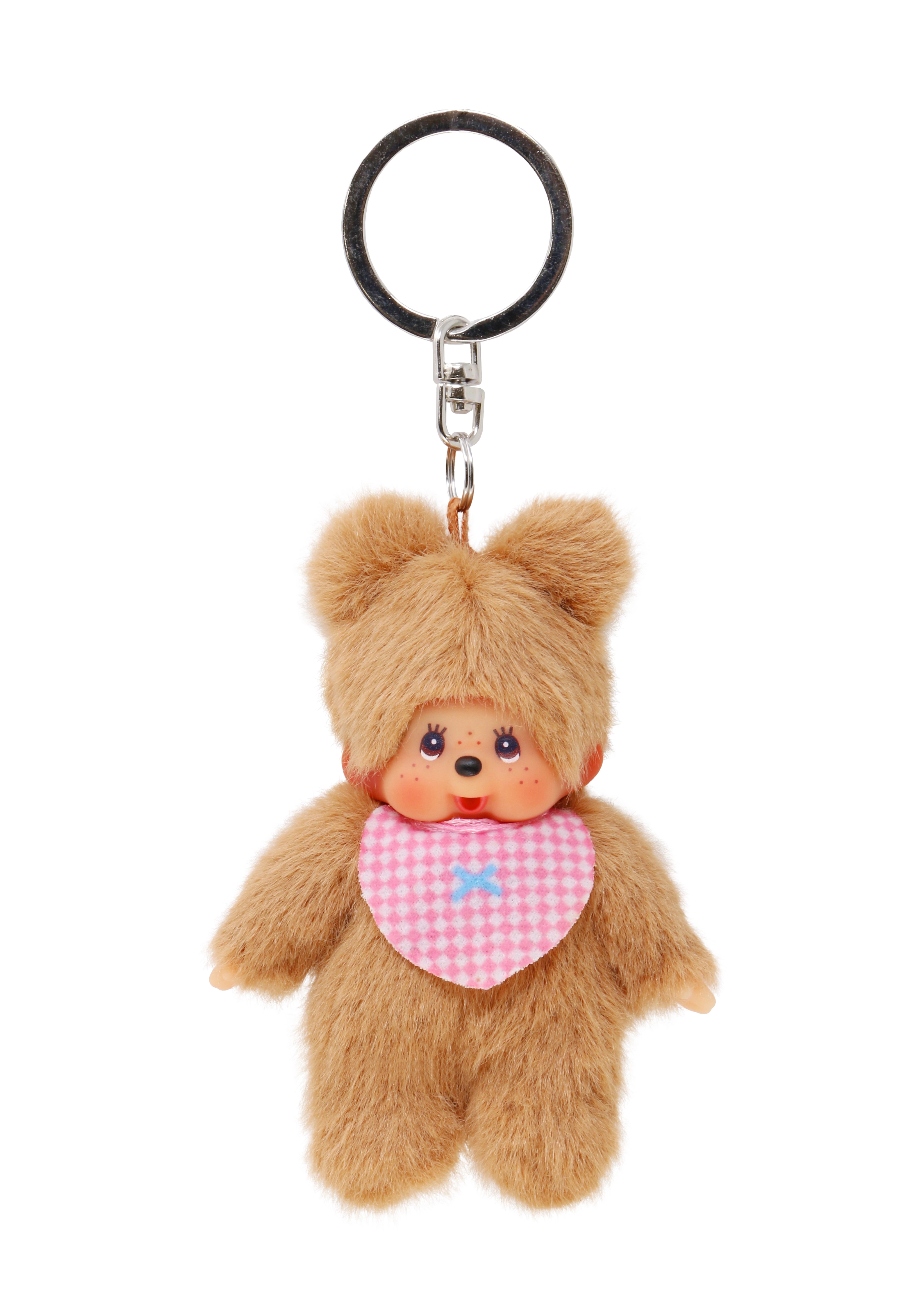 Bandai - Monchhichi Porte-clés Peluche Bearchhichi – Peluche Officielle Monchhichi – Porte clé modèle ourson avec bavoir – Idée Cadeau Accessoire Sac & Clés Tendance – Dès 2 Ans - SE253425